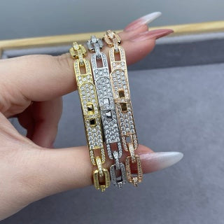 Hermès Éclat Pavé Chain Link Bracelet