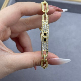 Hermès Éclat Pavé Chain Link Bracelet