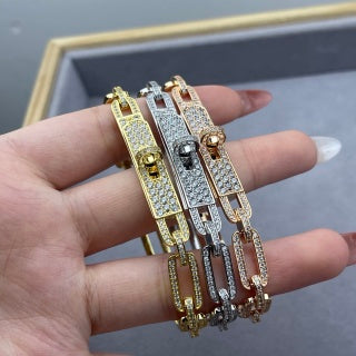 Hermès Éclat Pavé Chain Link Bracelet