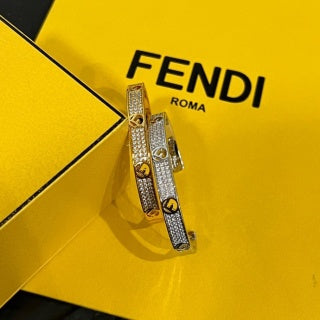 Fendi Celestia FF Pavé Open Cuff Bracelet