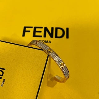 Fendi Celestia FF Pavé Open Cuff Bracelet