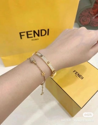 Fendi Celestia FF Pavé Open Cuff Bracelet
