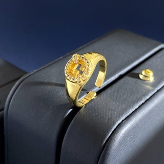 Fendi Celestia FF Pavé Oval Statement Ring