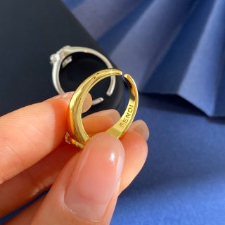 Fendi Celestia FF Pavé Oval Statement Ring