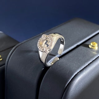 Fendi Celestia FF Pavé Oval Statement Ring
