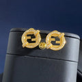 Fendi Celestia FF Pavé Circle Stud Earrings