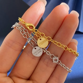 Fendi Eloria FF Multi Charm Chain Bracelet