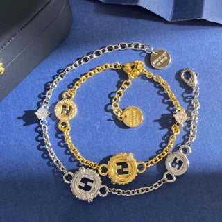 Fendi Eloria FF Multi Charm Chain Bracelet