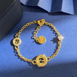 Fendi Eloria FF Multi Charm Chain Bracelet