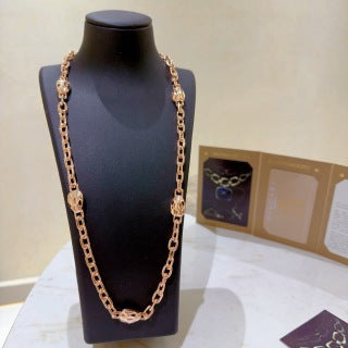 Bvlgari Rose Gold Link Chain Necklace – Elegant Luxury Jewelry