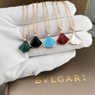 Bvlgari Colorful Fan Pendant Necklace – Elegant Luxury Jewelry