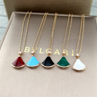 Bvlgari Colorful Fan Pendant Necklace – Elegant Luxury Jewelry