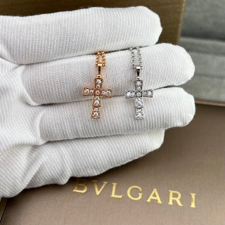 Bvlgari Crystal Cross Pendant Necklace – Elegant Luxury Jewelry