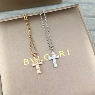 Bvlgari Crystal Cross Pendant Necklace – Elegant Luxury Jewelry