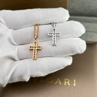 Bvlgari Crystal Cross Pendant Necklace – Elegant Luxury Jewelry
