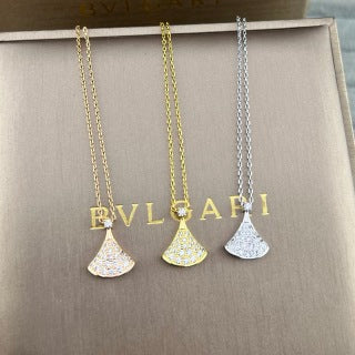 Bvlgari Crystal Fan Pendant Necklace – Elegant Luxury Jewelry