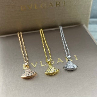 Bvlgari Crystal Fan Pendant Necklace – Elegant Luxury Jewelry