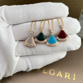 Bvlgari Colorful Fan Pendant Necklace – Elegant Luxury Jewelry