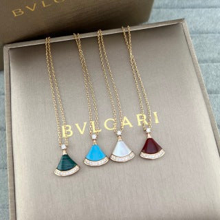 Bvlgari Colorful Fan Pendant Necklace – Elegant Luxury Jewelry