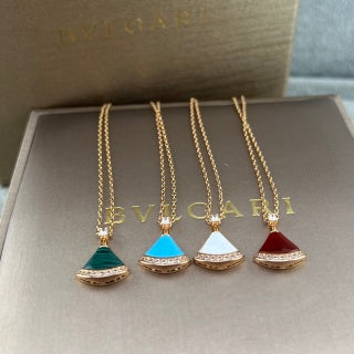 Bvlgari Colorful Fan Pendant Necklace – Elegant Luxury Jewelry
