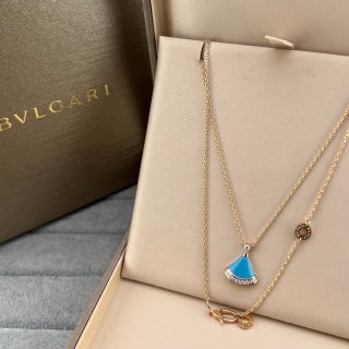 Bvlgari Colorful Fan Pendant Necklace – Elegant Luxury Jewelry