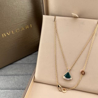 Bvlgari Colorful Fan Pendant Necklace – Elegant Luxury Jewelry