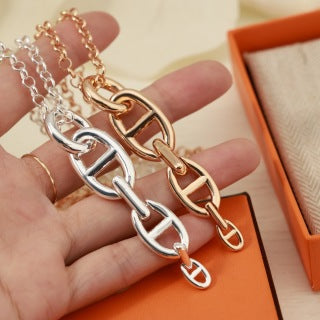 Hermès Chaine d’Ancre Long Link Pendant Necklace