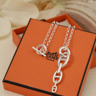 Hermès Chaine d’Ancre Long Link Pendant Necklace
