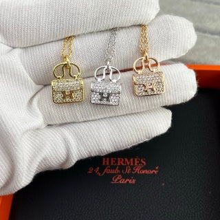 Hermès Kelly Lock Pavé Pendant Necklace