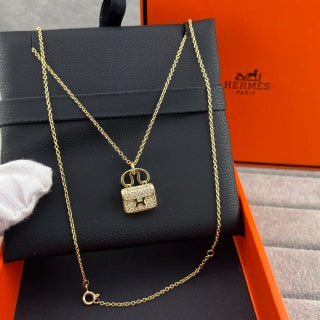Hermès Kelly Lock Pavé Pendant Necklace
