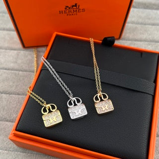 Hermès Kelly Lock Pavé Pendant Necklace