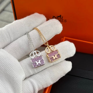 Hermès Kelly Mini Pavé Crystal Lock Necklace