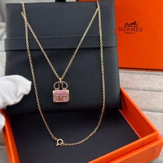 Hermès Kelly Mini Pavé Crystal Lock Necklace
