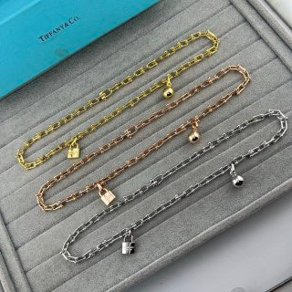 Tiffany Large Bead Lock & Double-U Horseshoe Necklace