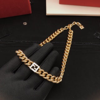 Fendi Aureon FF Link Chain Necklace