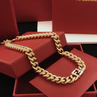 Fendi Aureon FF Link Chain Necklace