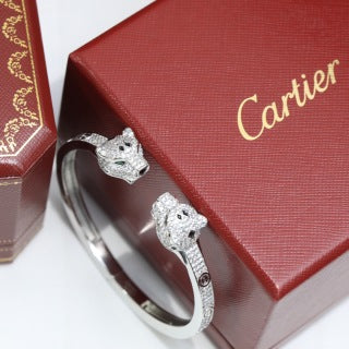 Cartier Panthère Émeraude Sculptural Open Bracelet