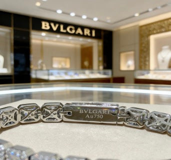 Bvlgari White Gold Crystal Tennis Bracelet – Elegant Luxury Jewelry