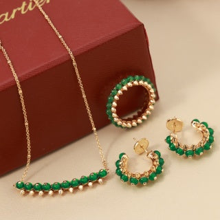 Cartier Panthère Verdant Pavé Hoop Stud Earrings