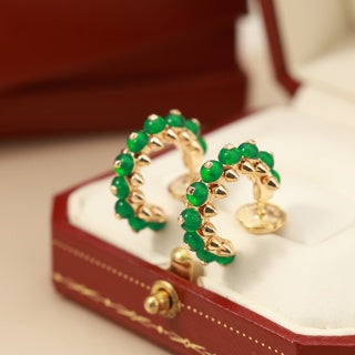 Cartier Panthère Verdant Pavé Hoop Stud Earrings
