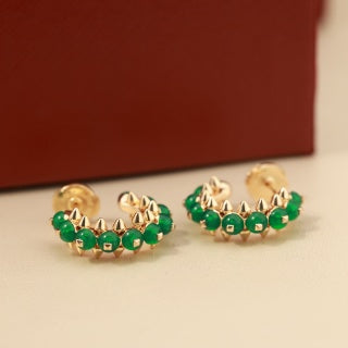 Cartier Panthère Verdant Pavé Hoop Stud Earrings
