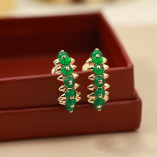Cartier Panthère Verdant Pavé Hoop Stud Earrings