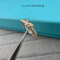 Tiffany Half-Pavé Diamond Knot Ring