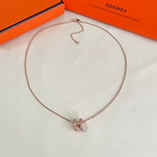 Hermès Mini Kelly Lock Pavé Pendant Necklace