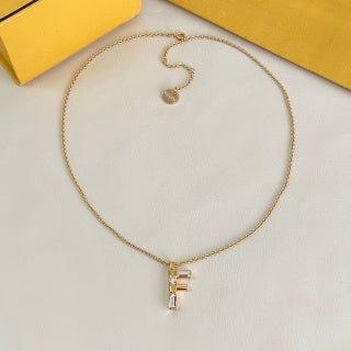Fendi Elara F Letter Pendant Necklace