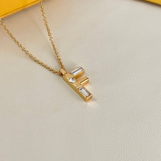 Fendi Elara F Letter Pendant Necklace