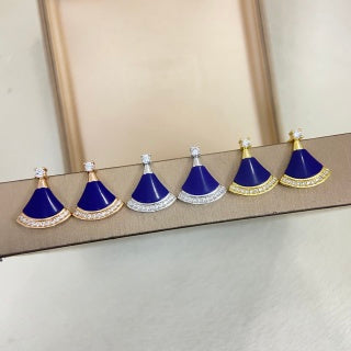 Bvlgari Blue Fan Crystal Earrings – Elegant Luxury Jewelry