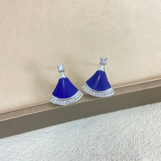 Bvlgari Blue Fan Crystal Earrings – Elegant Luxury Jewelry