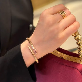 Bvlgari Rose Gold Serpent Statement Bracelet – Elegant Luxury Jewelry