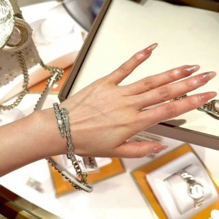 Bvlgari Geometric Crystal Cuff Bracelet – Elegant Luxury Jewelry